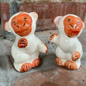Vintage Japanese monkey salt and pepper shakers